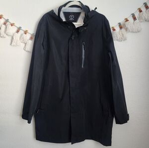 Tumi Tech Black Water Resistant Hooded Full Zip Packable Outdoor Jacket Mens L